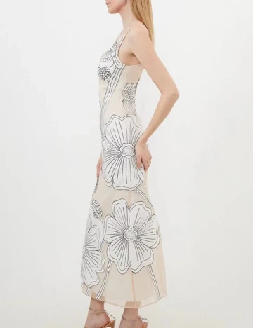 Rochie lunga Karen Millen, crem Crem