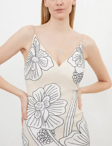 Rochie lunga Karen Millen, crem Crem