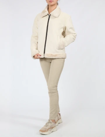 Jacheta Zara, ecru Alb