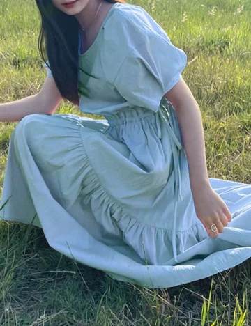 Rochie lunga Dazy, albastru Albastru