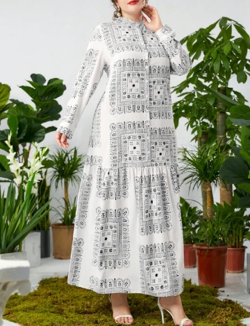 Rochie lunga SHEIN CURVE, alb Alb