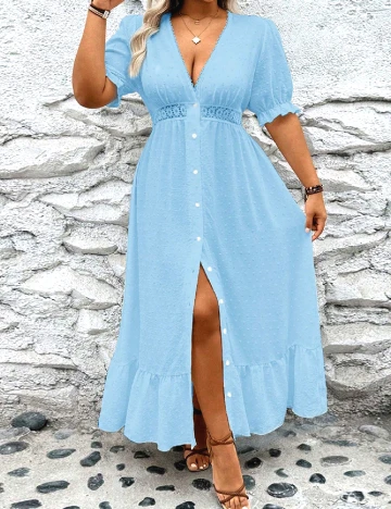 Rochie lunga SHEIN CURVE, albastru Albastru