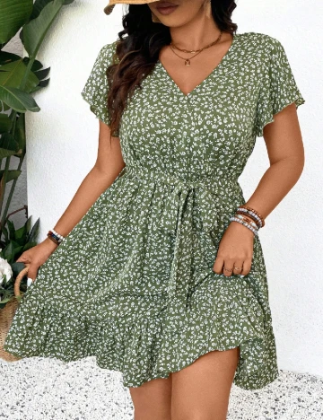 Rochie scurta SHEIN CURVE, verde Verde