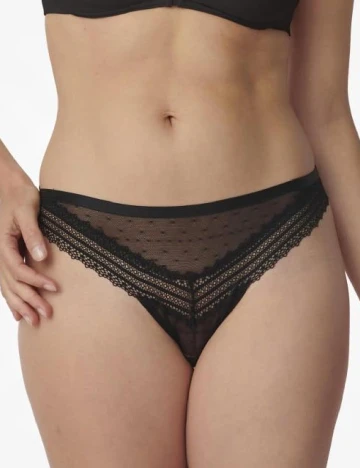 Model: Tempting Tulle_01 String. Triumph, negru Negru