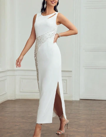Rochie lunga SHEIN, alb Alb