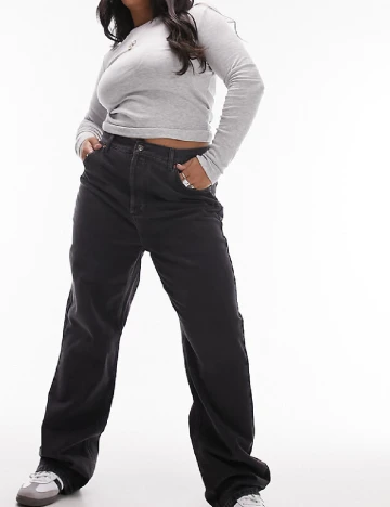 Blugi Top Shop Plus Size, negru Negru