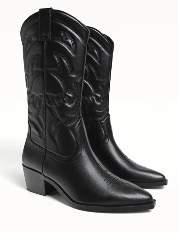 Cizme Stradivarius, negru Negru