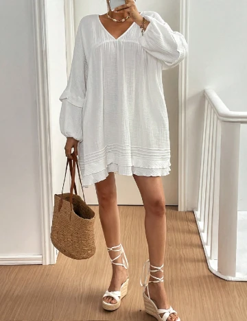 Rochie scurta SHEIN, alb Alb
