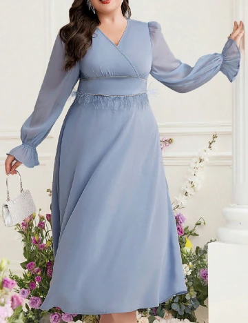 Rochie medie SHEIN CURVE, albastru Albastru