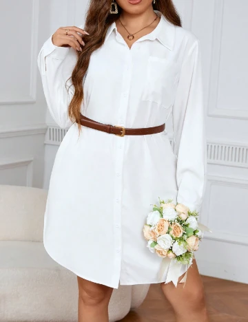 Rochie scurta SHEIN CURVE, alb Alb