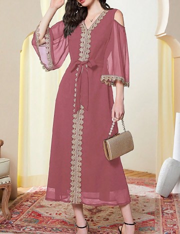 
						Rochie medie SHEIN, roz/galben