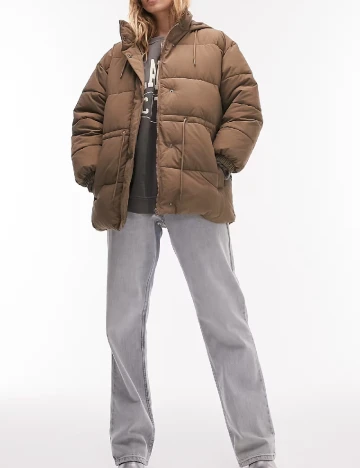 Geaca Top Shop, maro Maro
