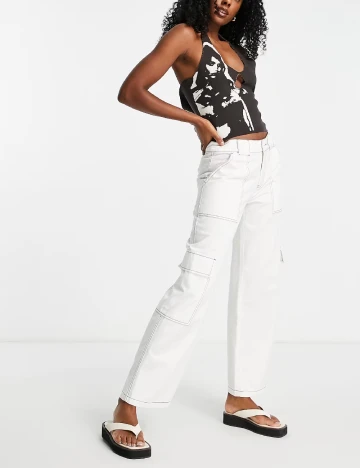 Pantaloni ASOS, ecru Alb