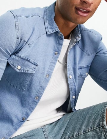Camasa Asos Plus Size Men, albastru