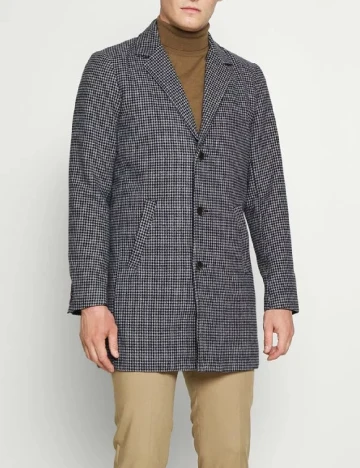 Palton !Solid, bleumarin Albastru