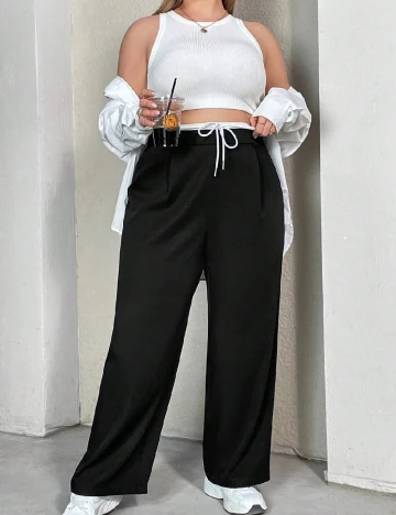 Pantaloni SHEIN CURVE, negru