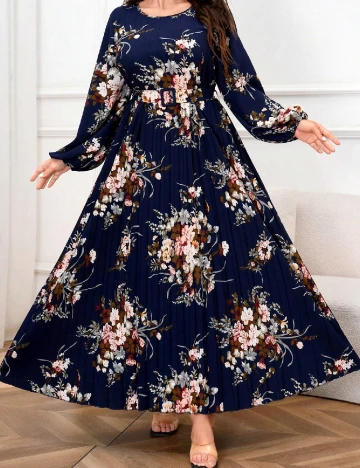 Rochie lunga SHEIN CURVE, floral print Floral print
