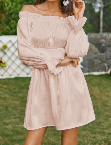 Rochie scurta Double Crazy, crem Crem