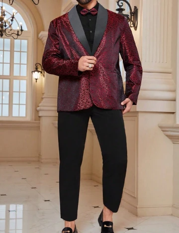 Sacou SHEIN Plus Size Men, rosu/negru Rosu