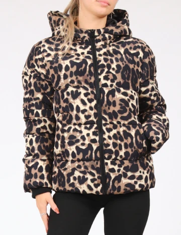 Geaca Pieces, animal print Animal print