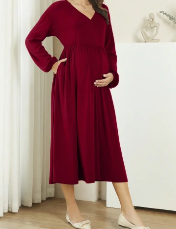 Rochie medie SHEIN Maternity, rosu Rosu