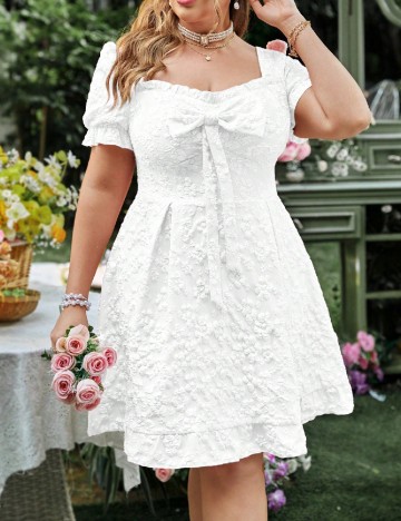 
						Rochie scurta SHEIN CURVE, alb