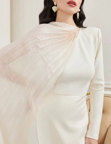 Rochie lunga SHEIN, crem