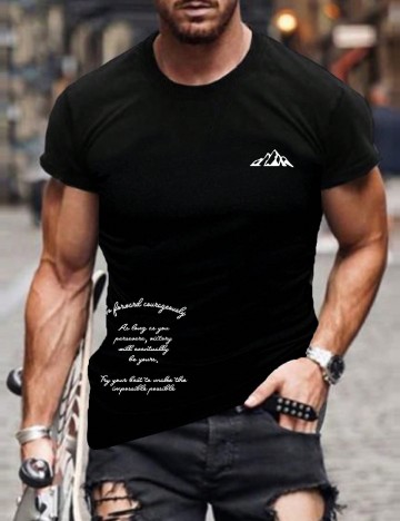 
						Tricou SHEIN Plus Size Men, negru