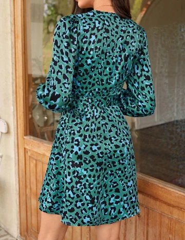 Rochie scurta SHEIN, verde/negru Verde