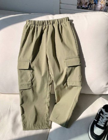 Pantaloni Shein Kids, verde deschis