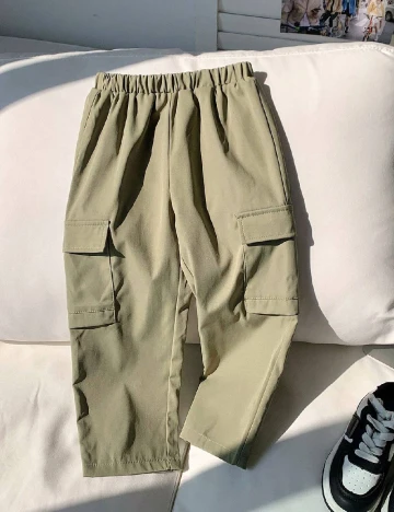 Pantaloni Shein Kids, verde deschis Verde