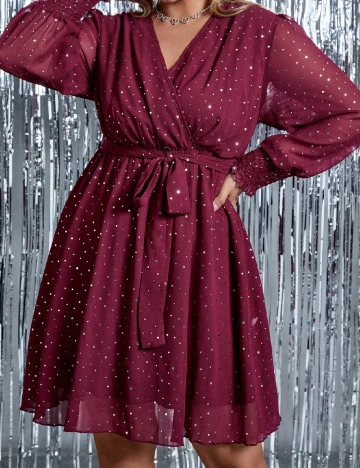 Rochie scurta SHEIN CURVE, visiniu Rosu
