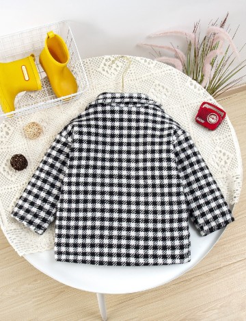 Palton Shein Kids, negru/alb