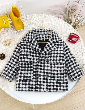 Palton Shein Kids, negru/alb