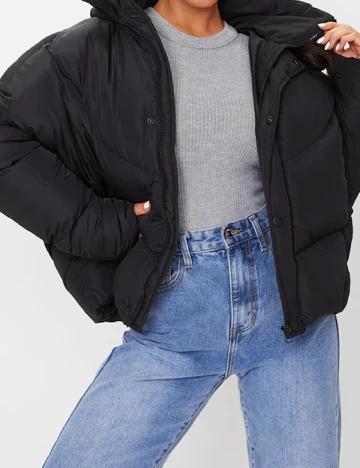 Geaca PrettyLittleThing, negru Negru