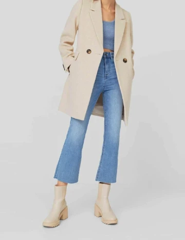 Palton Stradivarius, crem Crem