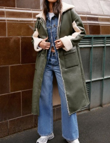 
						Palton Nasty Gal, verde