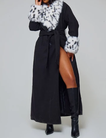 Palton PrettyLittleThing, negru Negru