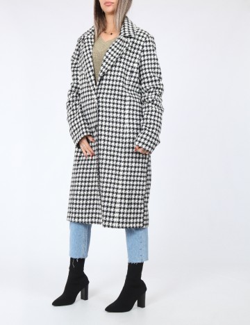 Palton Pieces, alb/negru