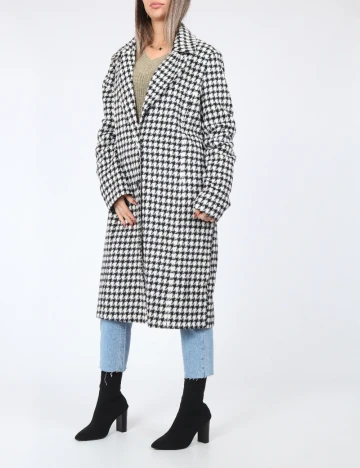 Palton Pieces, alb/negru