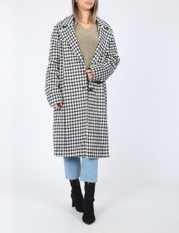 Palton Pieces, alb/negru