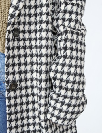 Palton Pieces, alb/negru