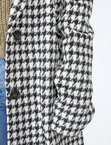 Palton Pieces, alb/negru