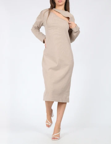 Rochie medie Cervus, crem