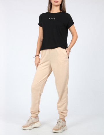 Set pantaloni 2 perechi SHEIN, negru/crem