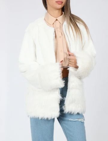 Jacheta SHEIN, alb Alb