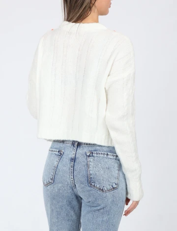 Pulover SHEIN, alb Alb