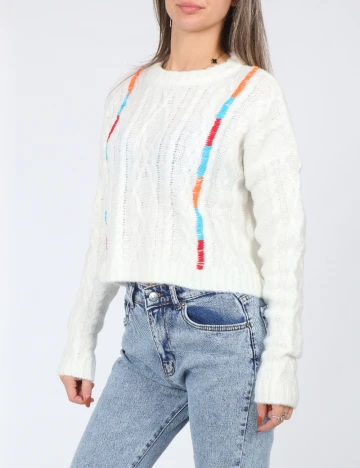 Pulover SHEIN, alb Alb