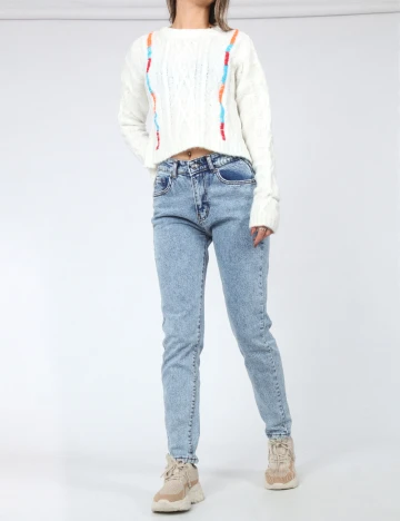 Pulover SHEIN, alb Alb