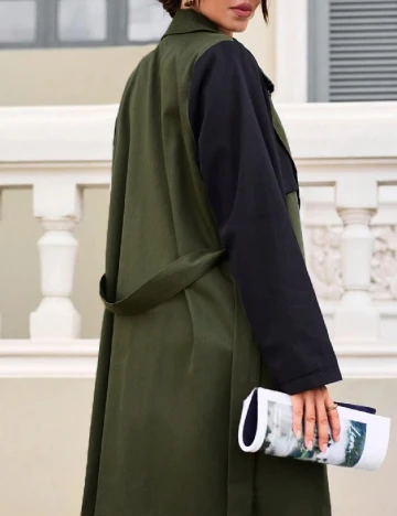 Trench SHEIN, verde/negru